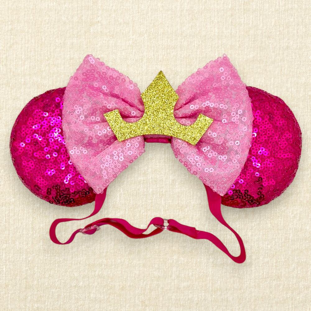Elastic Princess Aurora Sleeping Beauty Minnie Ears | Disney-Inspired Mouse Ears